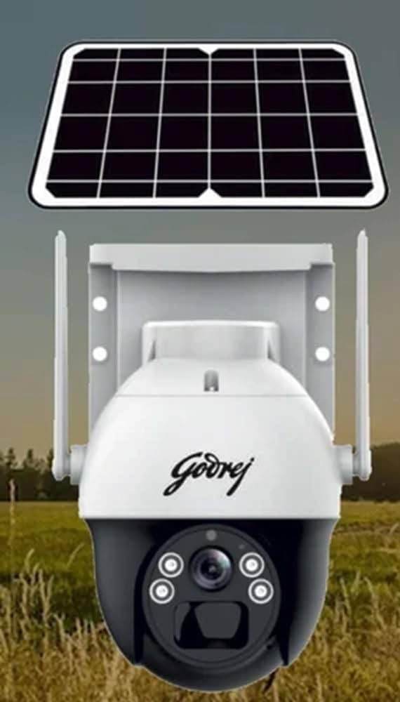 Godrej Ace Pro Green 4MP IP66 PTZ Solar Sim CCTV Camera with 4G Support, Human Detection, 2 Way Talk, Works with Alexa & Battery Backup of 36 hrs - warehousetech13