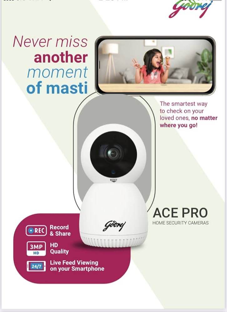Godrej EVE PRO 5 Pan Tilt Smart WiFi Security Camera With 350 Degree - warehousetech13