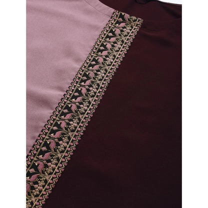 Women’s Sleeveless Solid Crepe Kurti and Palazzo Set (Brown) for Casual Wear - warehousetech13