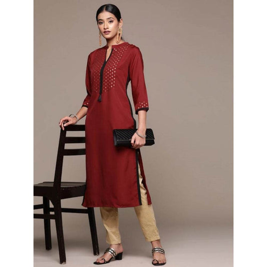 Ethinic Women's Casual Kurti Maroon - warehousetech13