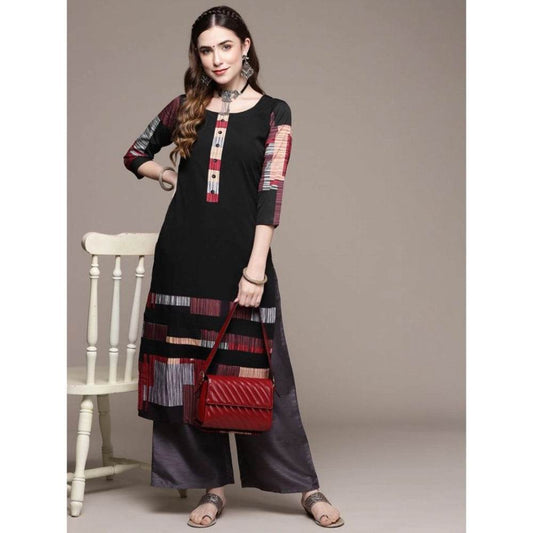 Ethinic Women's Casual Kurti Black - warehousetech13