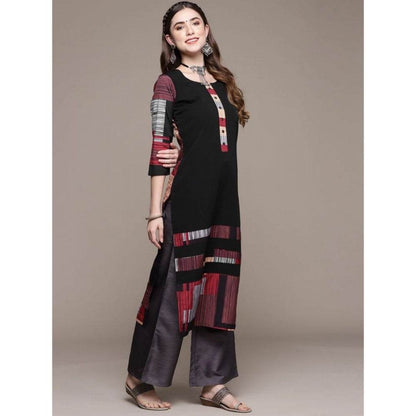Ethinic Women's Casual Kurti Black - warehousetech13