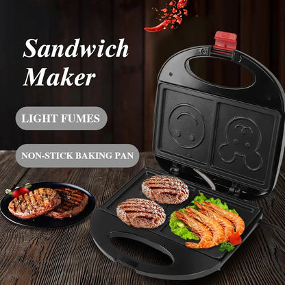 Double Sided Heating 750w Electric Sandwich Maker (1 Pc) - warehousetech13