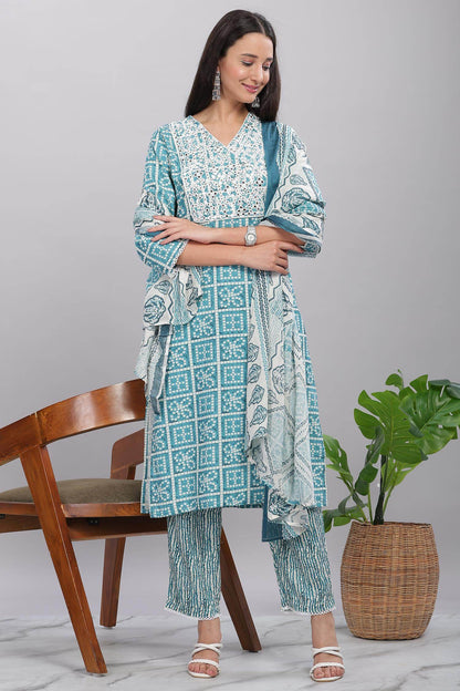 Firdous Blue Rayon Kurta Set with Dupatta for Women | Elegant Festive & Casual Wear Outfit
