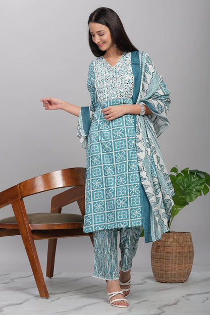 Firdous Blue Rayon Kurta Set with Dupatta for Women | Elegant Festive & Casual Wear Outfit