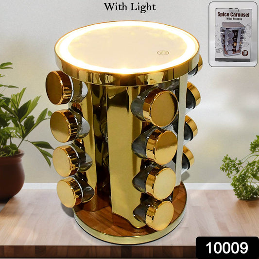 Led Spice Rack Organizer Rotating Spice Rack With Free 16 Seasoning Jars - warehousetech13