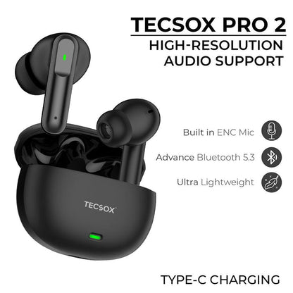 TecSox Pro 2 Wireless Earbud With Lightweight