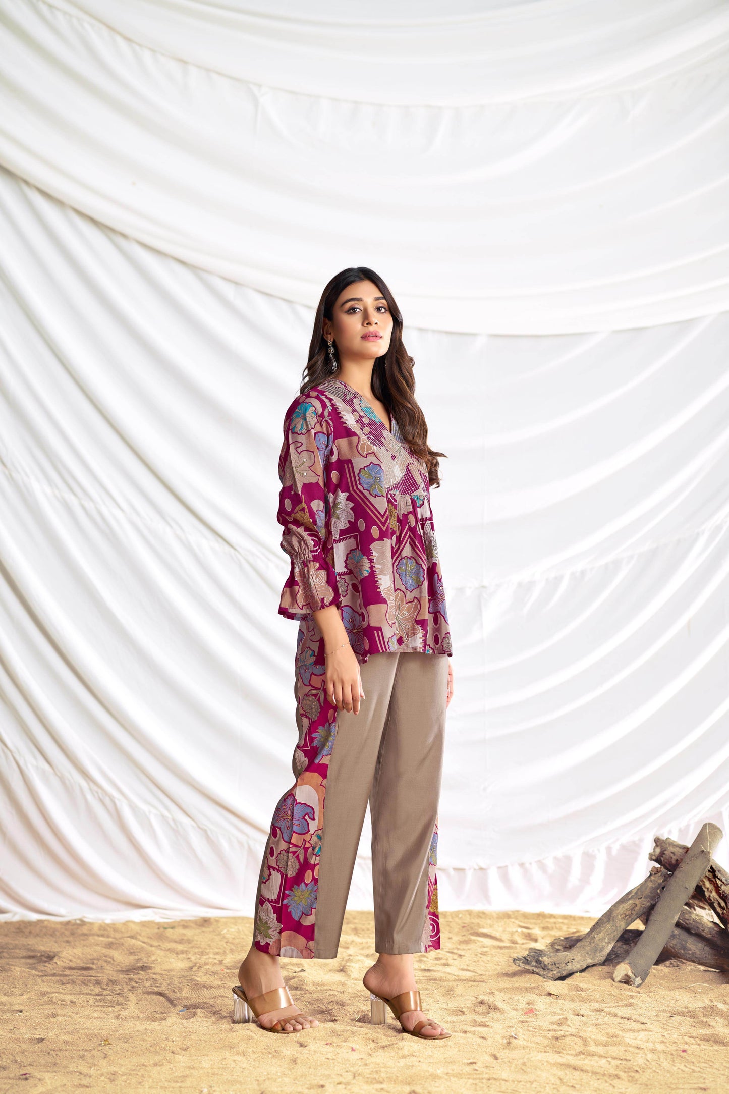 Ojasvi Red & Black Chanderi Co-Ord Set for Women – Festive Ethnic Wear, Modal Fabric