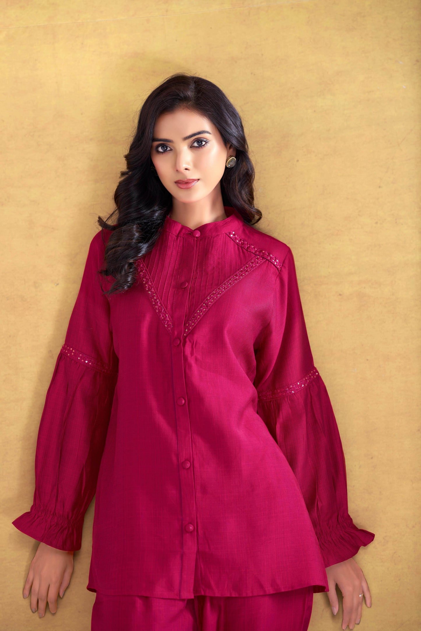 Mahi Red & Purple Cotton Co-Ord Set – Stylish Women’s Ethnic Wear