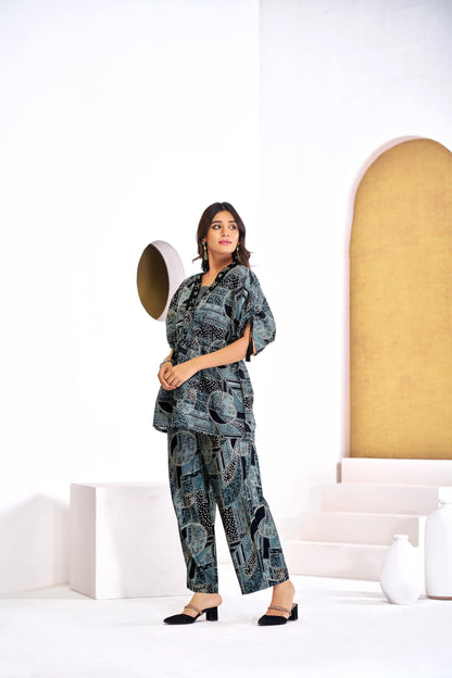 Elegant Hetal Black & Wine Modal Chanderi Co-Ord Set | Perfect for Formal & Semi-Formal Events