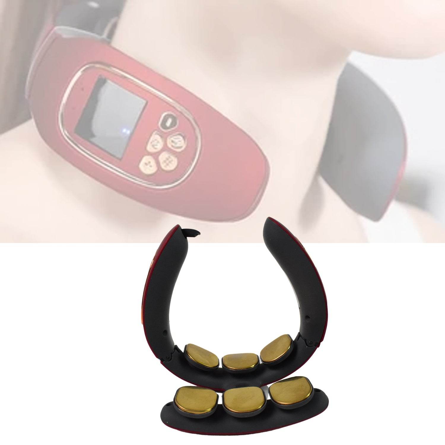 6 Heads Smart Electric Neck And Back Pulse Massager Wireless (1 Pc) - warehousetech13