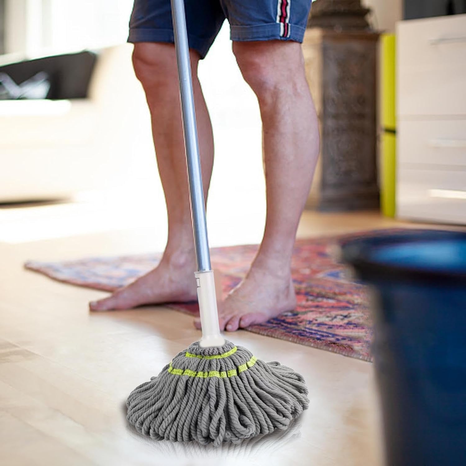 Squeeze Twist Mop Self Wringing Mop Stainless Steel Handle (1 Pc) - warehousetech13