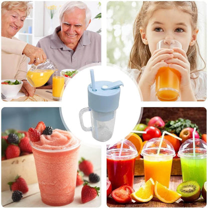 2 In 1 Portable Crusher Juicer With Handle Straw For Smoothie Sipper Usb Rechargeable - warehousetech13