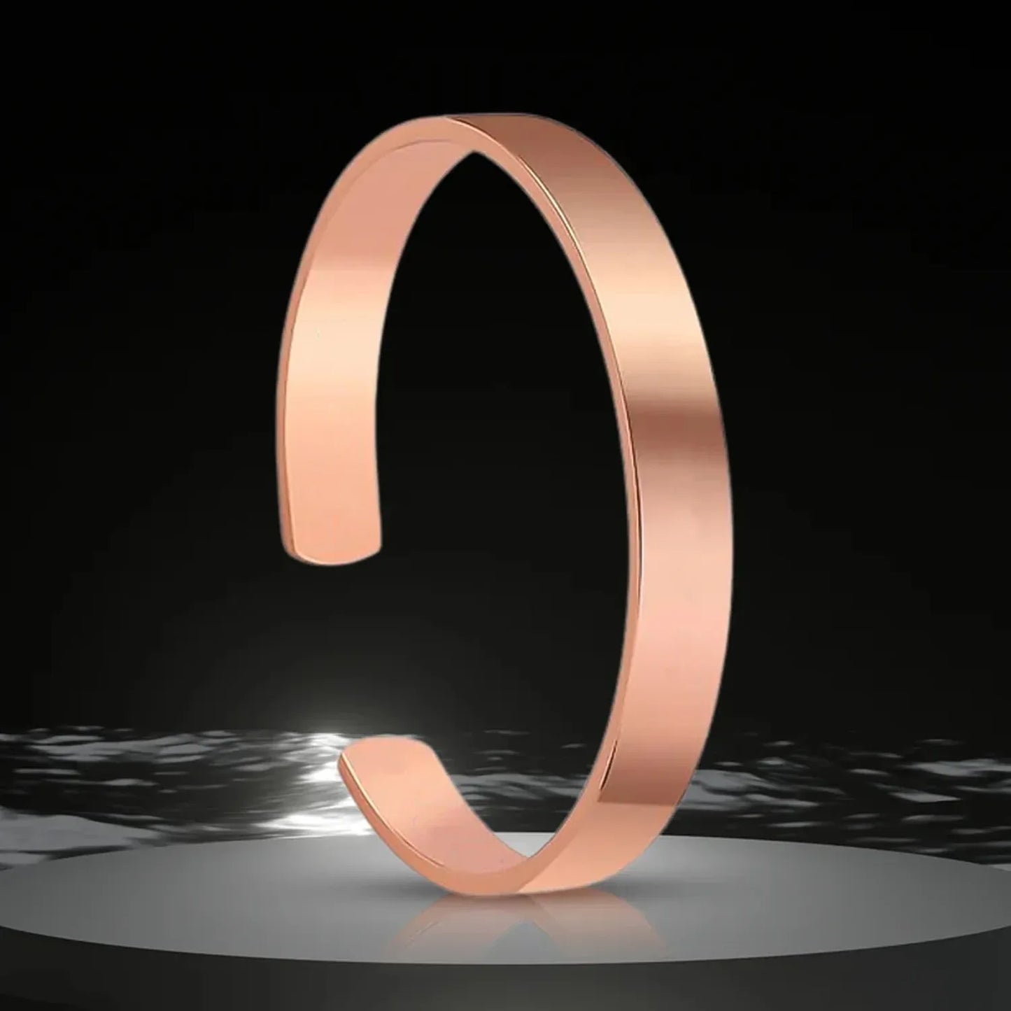 Elegant Rose Gold-plated Open Cuff Bracelet Kada (1 Pc) - warehousetech13