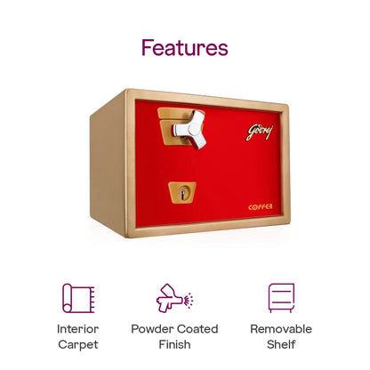Godrej Premium Coffer V1 Red Home Locker - warehousetech13