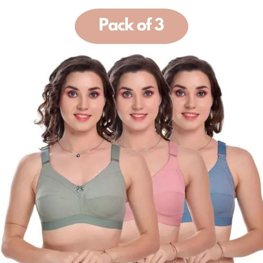 Full Coverage Non Padded Bra Pack of 3 - warehousetech13