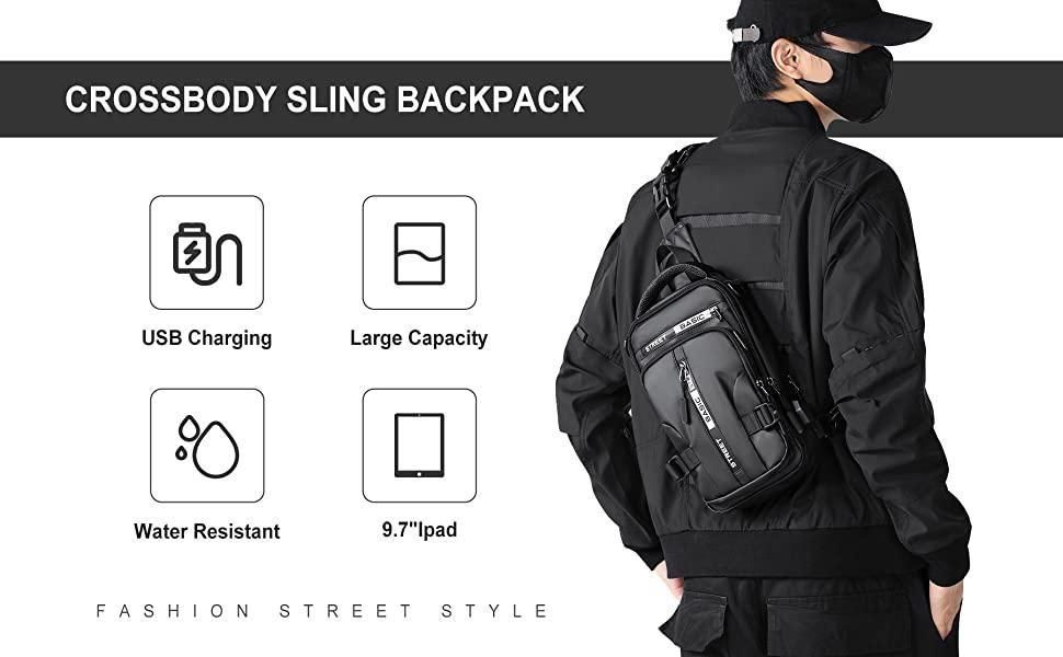 Sling Bag with USB Charging Port - warehousetech13