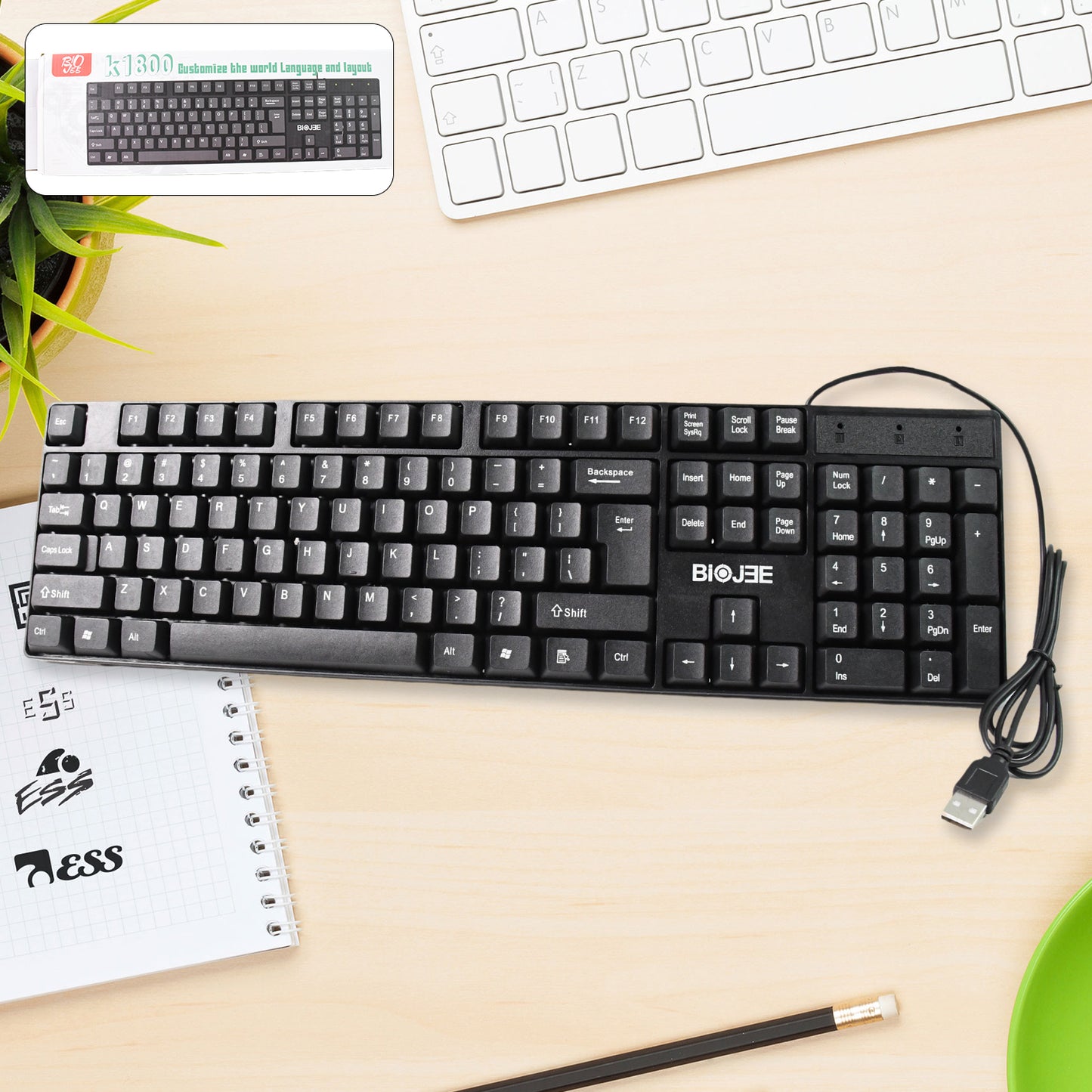 Wired Usb Keyboard 104 Keys (1 Pc) - warehousetech13