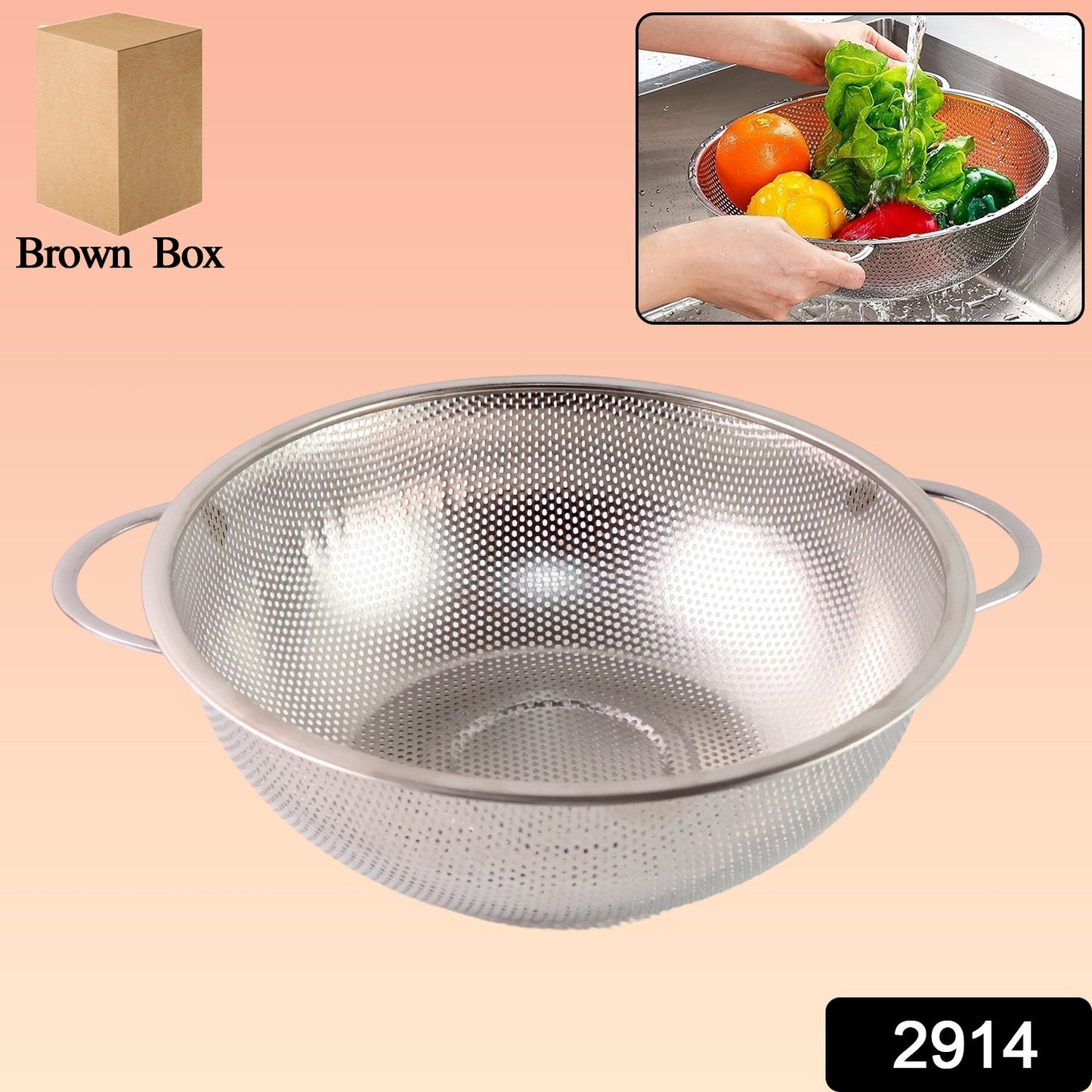Stainless Steel Rice Vegetables Washing Bowl Strainer Collapsible Strainer. - warehousetech13