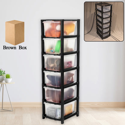 6-layer Modular Plastic Drawer Storage Cabinet - warehousetech13