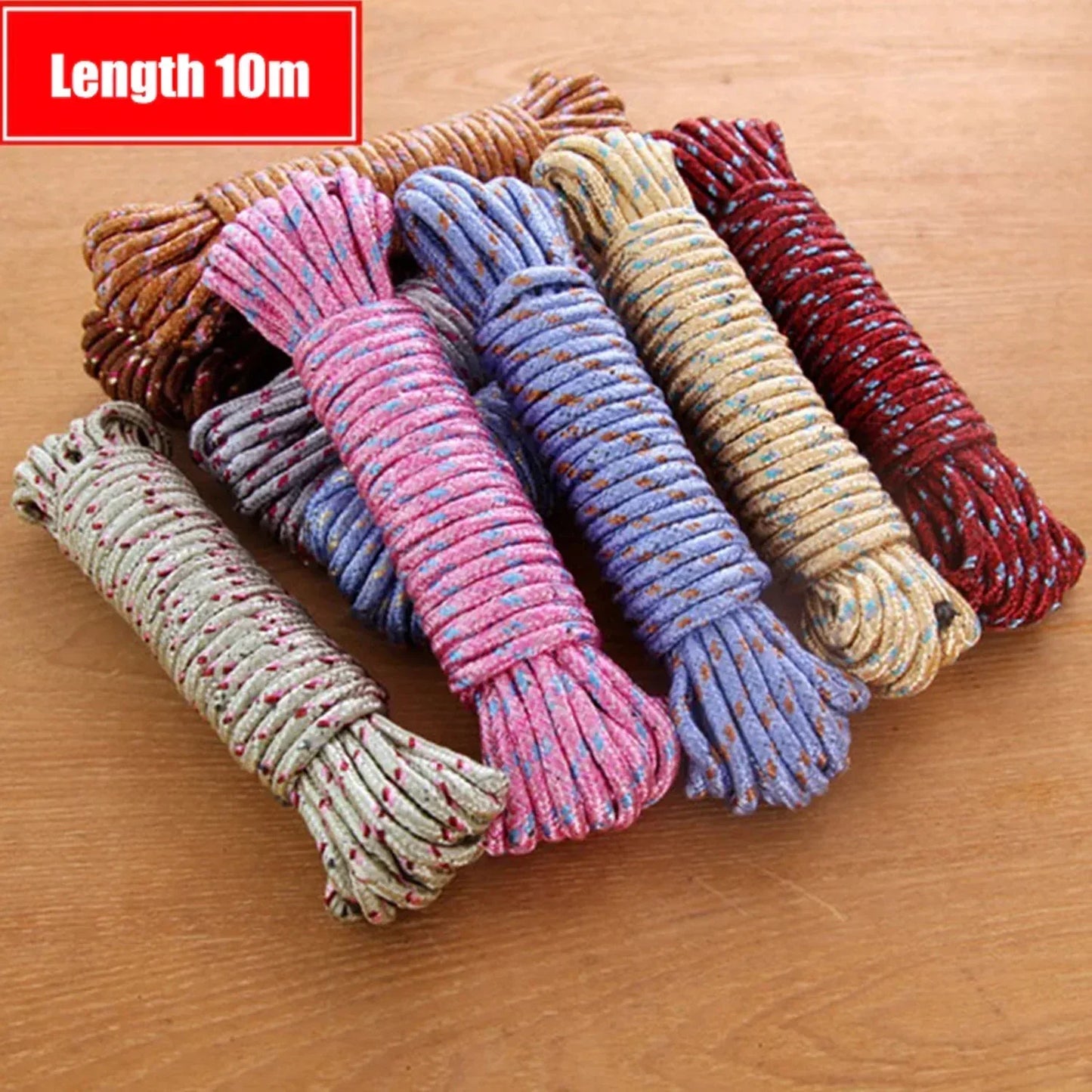 10 Meter Heavy Duty Laundry Drying Clothesline Rope Portable Travel Nylon Cord Sturdy Clothes Line For Outdoor Camping Indoor Crafting Art Projects - warehousetech13