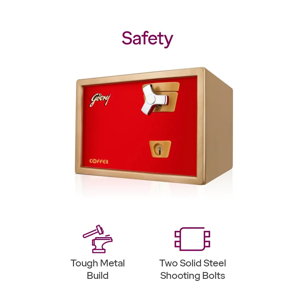 Godrej Premium Coffer V1 Red Home Locker - warehousetech13