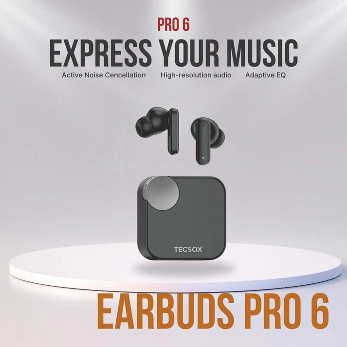 Tecsox Pro 6 Wireless Earbud With Comfortable Fit