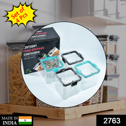2763 4pc Square Container 700ml Used For Storing Types Of Food Stuffs And Items. - warehousetech13