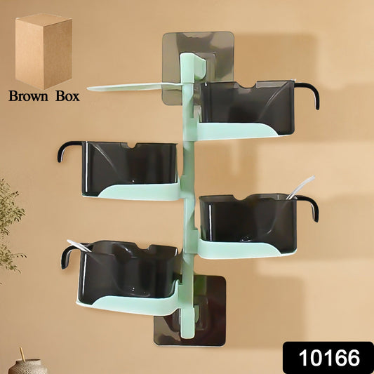 Rotating Spice Jars Vertical Rotatable Seasoning Box 5 Section Tier With 5 Spoon (1 Set) - warehousetech13