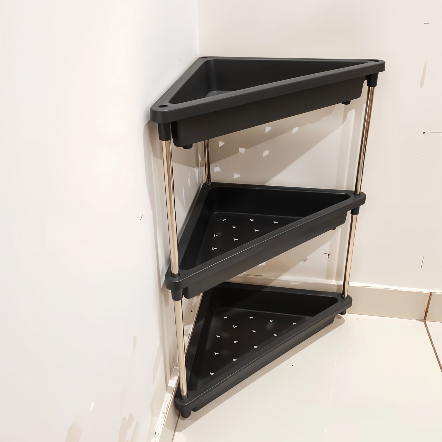 3-layer Multipurpose Plastic Corner Storage Rack - warehousetech13