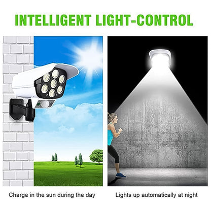 Solar Light Outdoor Motion Sensor Security Camera Shaped Dummy Wall Lamp (1 Pc) - warehousetech13