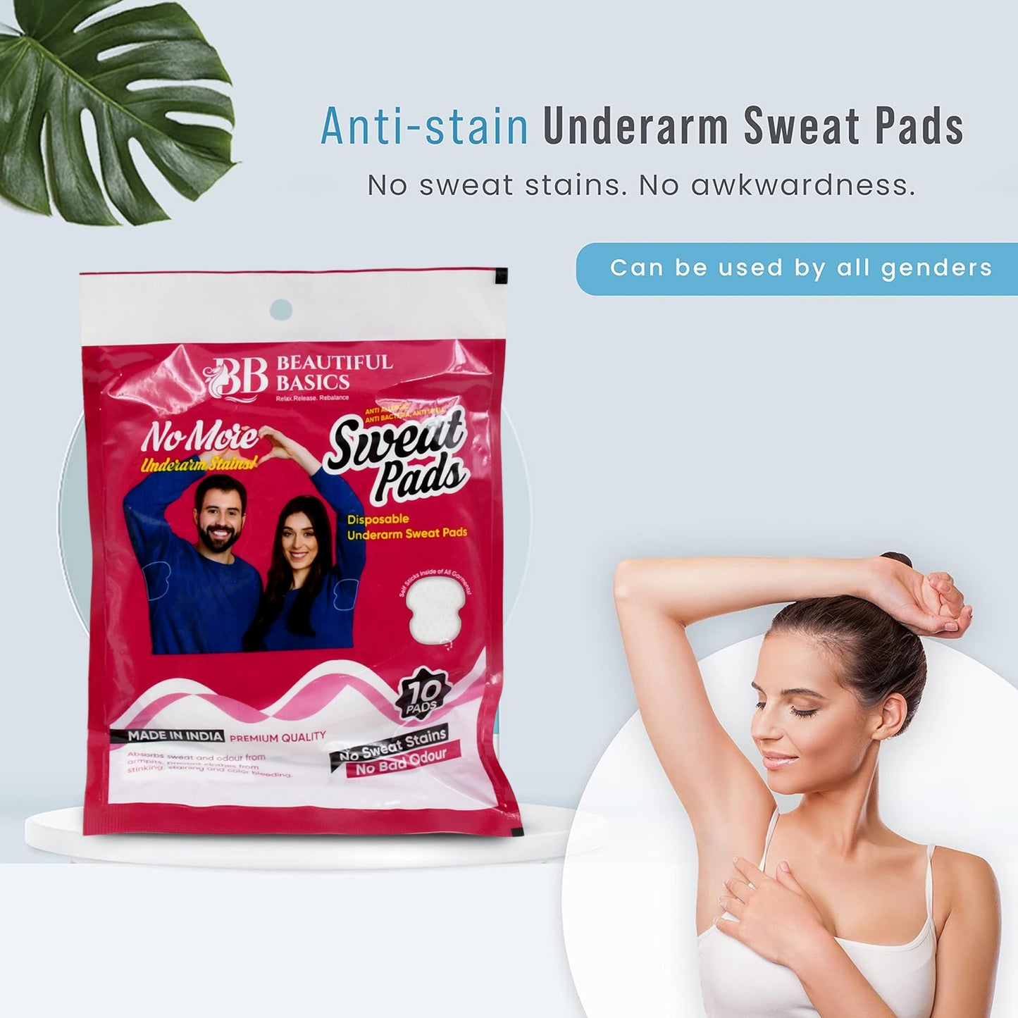 Beautiful Basics Underarms Sweat Pads Disposable (Pkts 6x 60 Pcs Set) - warehousetech13