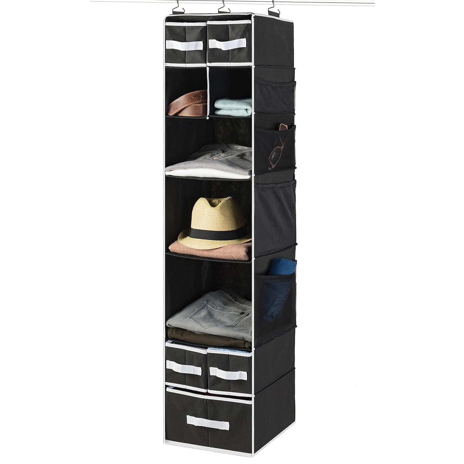 9 Shelf Hanging Closet Organizer With 5 Drawer Organizers - warehousetech13