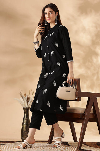Rashmika Cotton Black Kurta Set - Elegant & Comfortable Ethnic Wear for Women