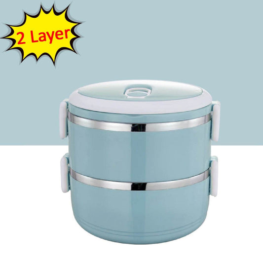 Multi Layer Stainless Steel Hot Lunch Box (2 Layer) - warehousetech13