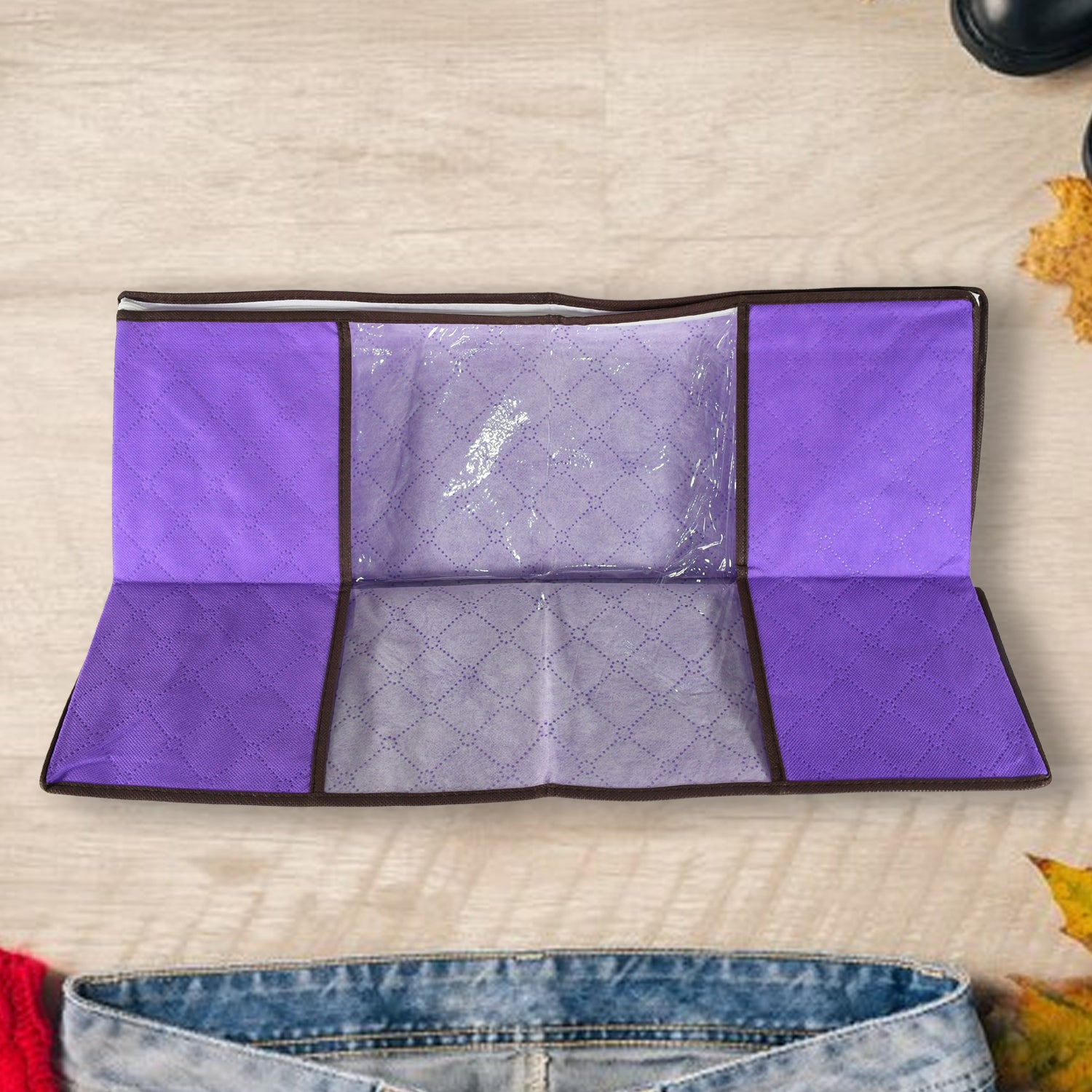 Clothing Storage Bag With Zipper Non-woven Storage Bag For Storing The Clothes And Sarees. - warehousetech13