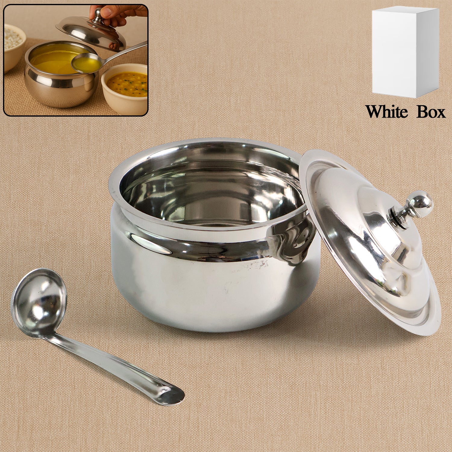 Premium Stainless Steel Ghee Pot - warehousetech13