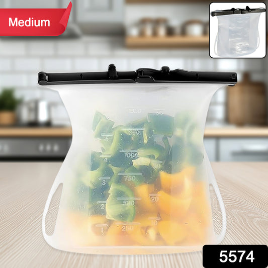 Reusable Silicone Food Storage Bag Set Leakproof Lock Reusable Flat Bottom Freezer Bags Sandwich Bags Silicone Food Grade Kids Snack Bags Bpa Free Microwave Dishwasher Safe (1 Pc) - warehousetech13