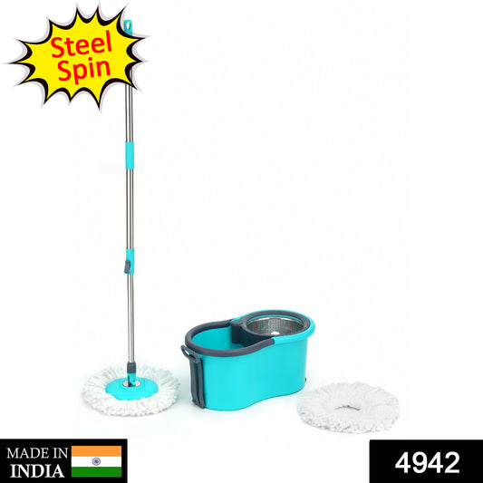Quick Spin Mop With Steel Spin Bucket Floor Cleaning Easy Wheels Big Bucket Floor Cleaning Mop With Bucket - warehousetech13