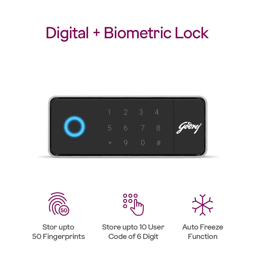 Godrej NX PRO Slide Digi + Bio 13L Home Locker