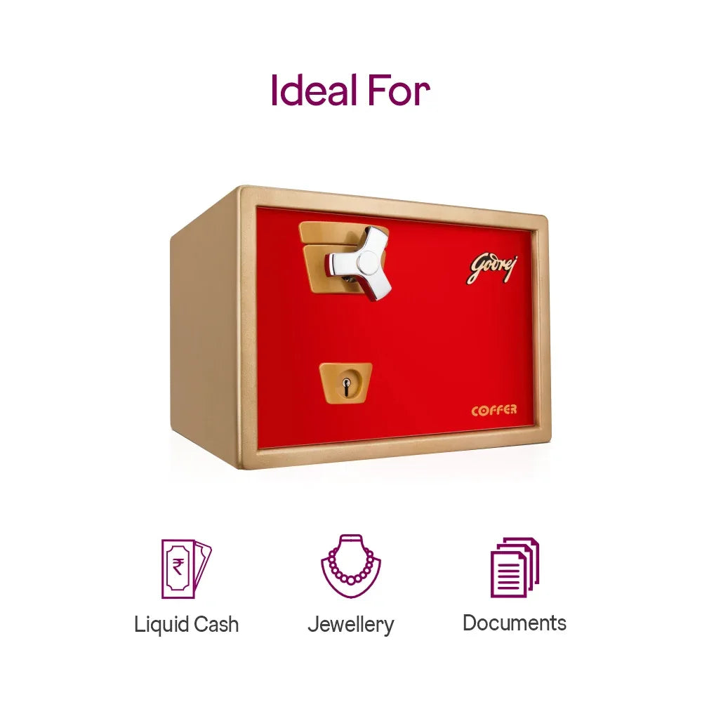Godrej Premium Coffer V1 Red Home Locker - warehousetech13
