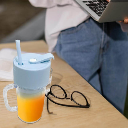2 In 1 Portable Crusher Juicer With Handle Straw For Smoothie Sipper Usb Rechargeable - warehousetech13