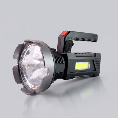 Heavy-duty Rechargeable Usb Led Hand Torch With Cob Side Light (1 Pc) - warehousetech13
