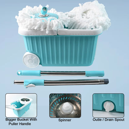 Apex Magic 360 Spin Mop Cleaning System With Stainless Steel Spinner - warehousetech13