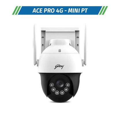 Godrej Ace Pro 4G Mini-PT, 2 Way Audio, Smart Motion Tracking, Humanoid Detection, Alarm System Home Camera - warehousetech13