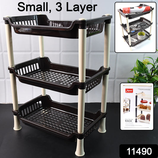 Small Multiuse Plastic Storage Rack Organizer 3-tier - warehousetech13