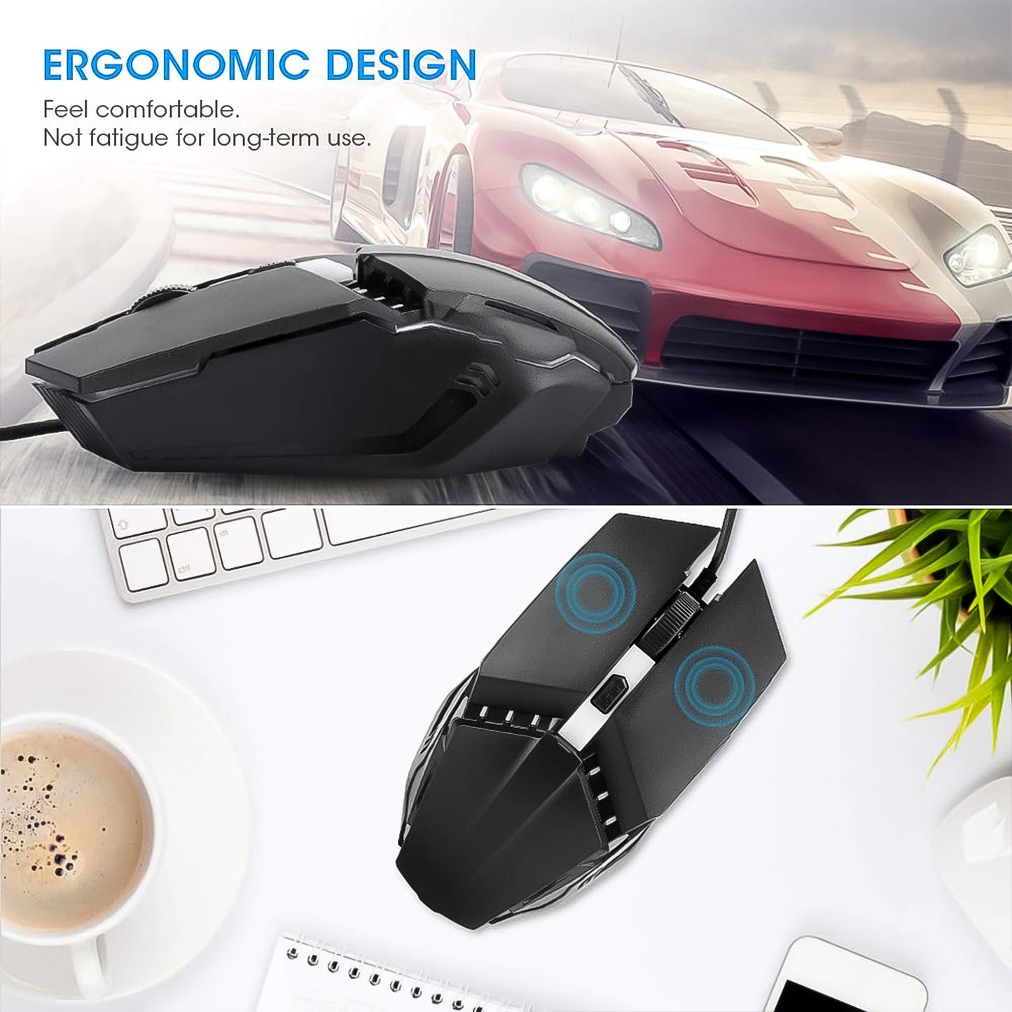 Usb Wired Mouse Ergonomic Design Gaming Mouse (1 Pc) - warehousetech13