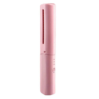 Rechargeable Mini Hair Straightener Travel Portable Usb Charging Cordless Hair Straightener Bursh Three Temperature Adjustments Flat Iron Comb (1 Pc) - warehousetech13