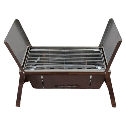 Portable Bbq Barbecue Grill Stainless Steel Folding Charcoal Grill (1 Set Net Weight 2207 Gm) - warehousetech13