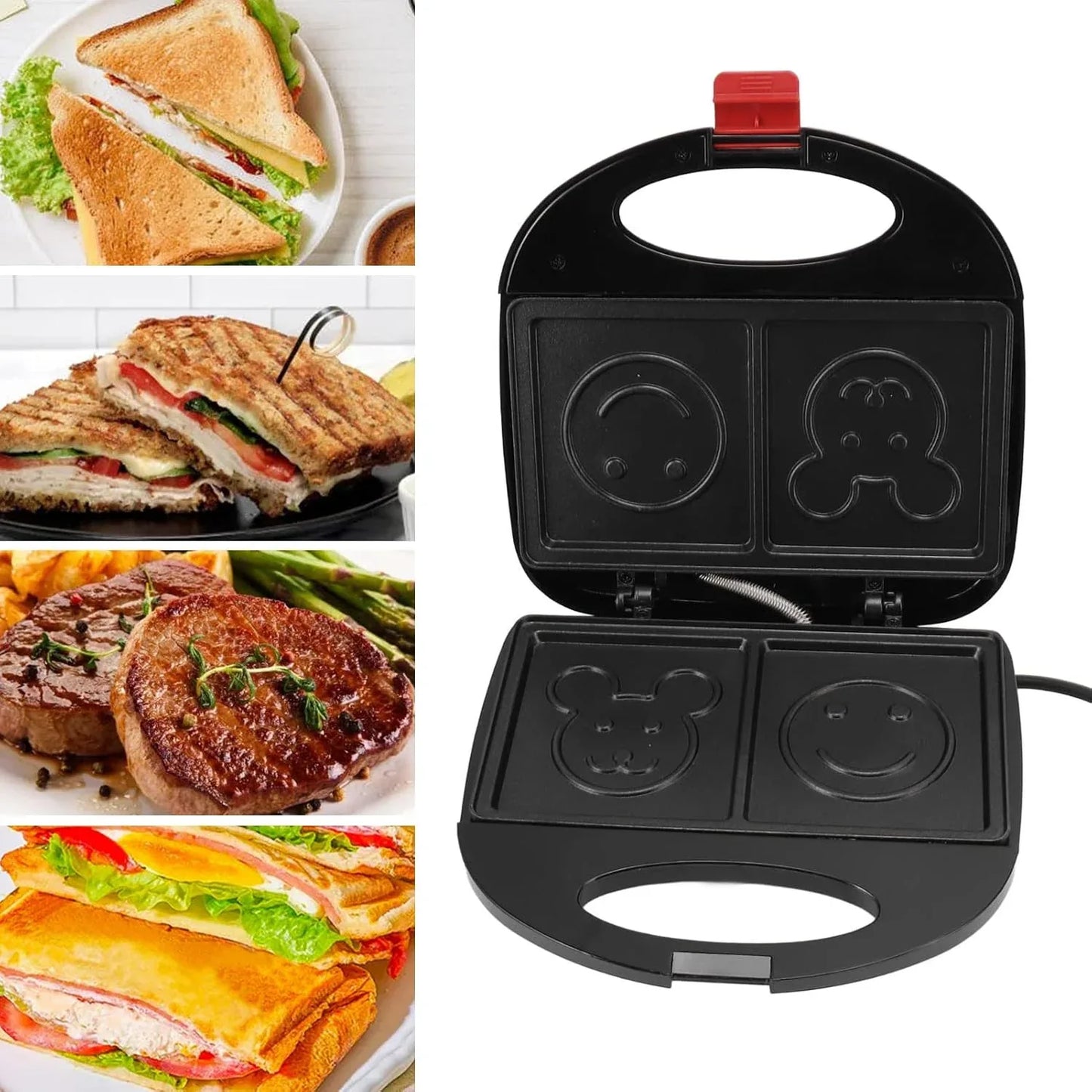 Double Sided Heating 750w Electric Sandwich Maker (1 Pc) - warehousetech13